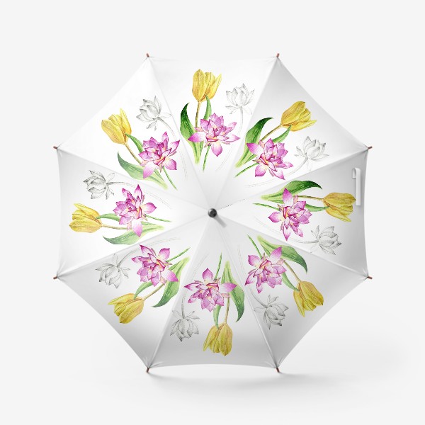 Зонт «цветы акварелью»