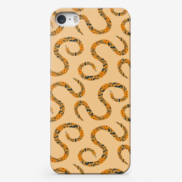 Чехол iPhone «Змеи с цветочным узором. Винтажный паттерн»