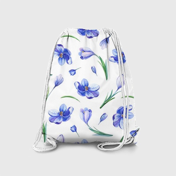 Рюкзак «Нежный весенний принт с крокусами»