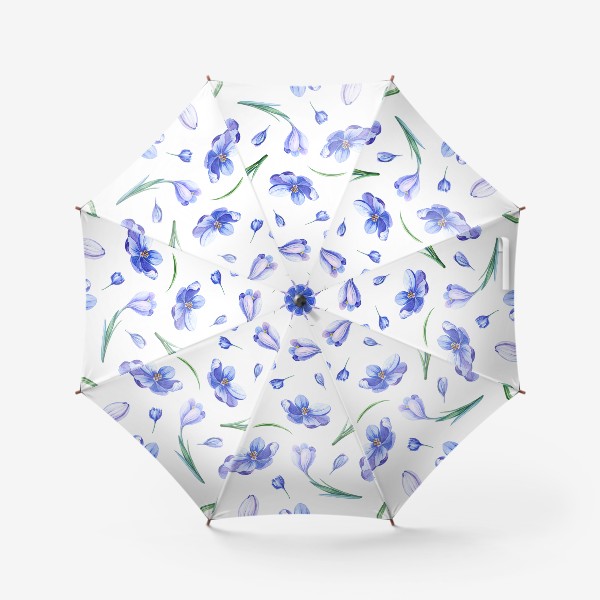 Зонт «Нежный весенний принт с крокусами»