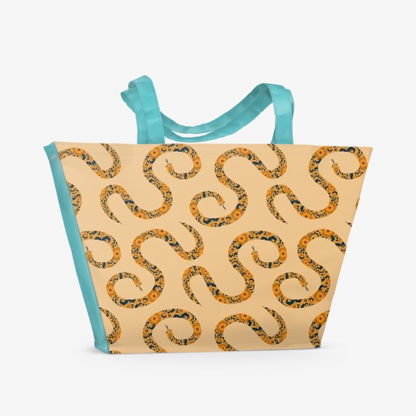 Пляжная сумка &laquo;Змеи с цветочным узором. Винтажный паттерн&raquo;