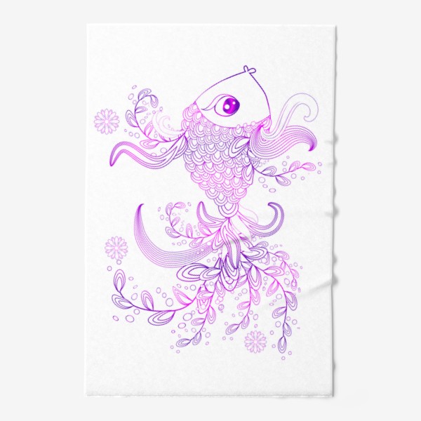 Полотенце «Рыбка с цветочным орнаментом на хвосте»