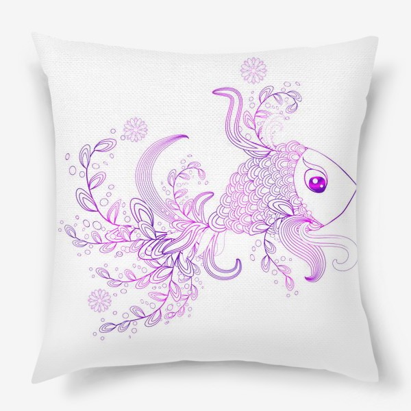Подушка «Рыбка с цветочным орнаментом на хвосте»