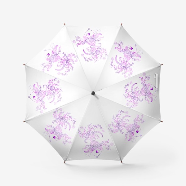 Зонт «Рыбка с цветочным орнаментом на хвосте»