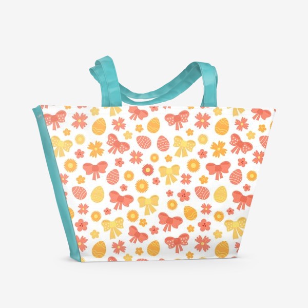 Пляжная сумка «Пасхальный весенний узор для детей»