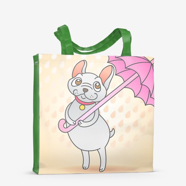 Сумка-шоппер «Бульдог с зонтом»