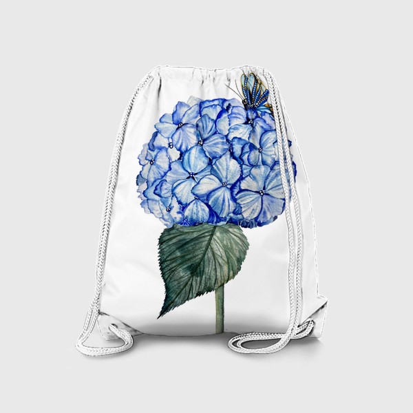 Рюкзак «Голубая гортензия с бабочкой»