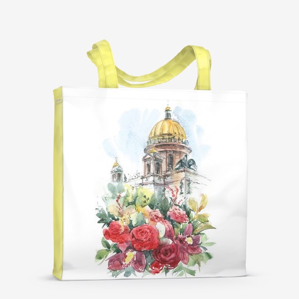 Сумка-шоппер «Исаакиевский собор, букет цветок»
