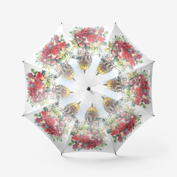 Зонт «Исаакиевский собор, букет цветок»