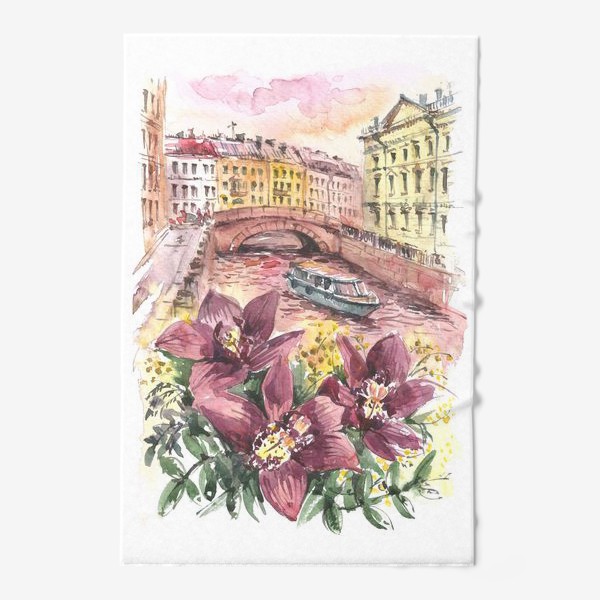 Полотенце «Петербург, весна, цветы»