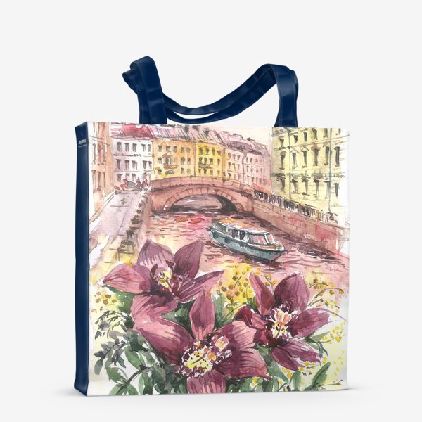 Сумка-шоппер «Петербург, весна, цветы»