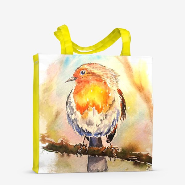 Сумка-шоппер «Птички птицы на ветке лето»
