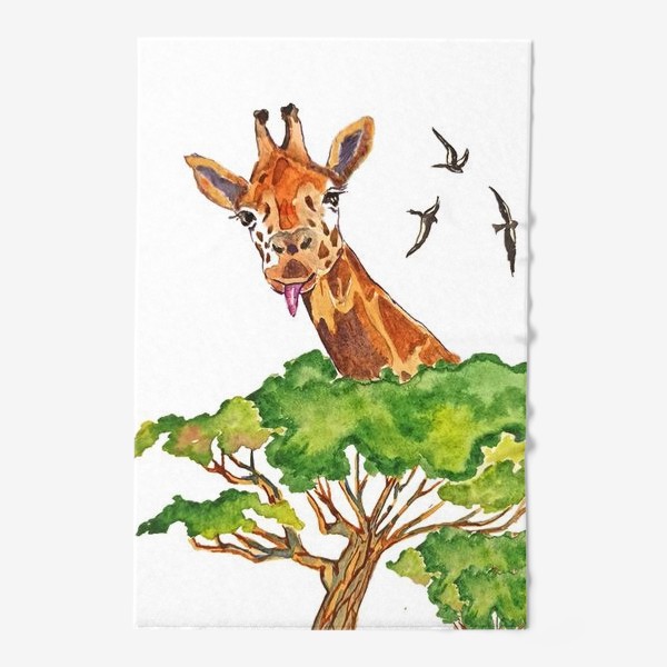 Полотенце «жираф стильный принт растения африка»