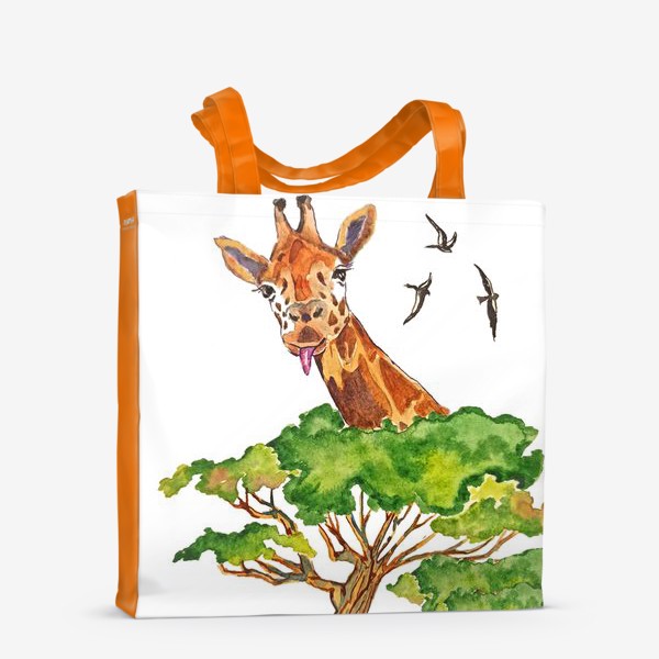 Сумка-шоппер «жираф стильный принт растения африка»