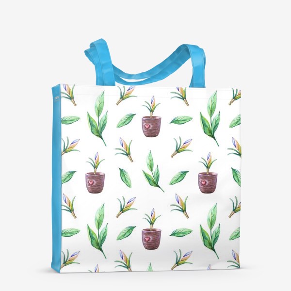 Сумка-шоппер «Весенний садовый принт с ростком крокуса»