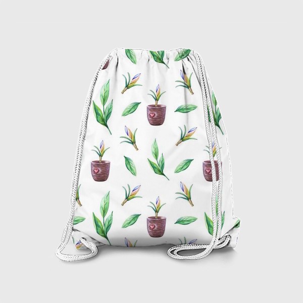 Рюкзак «Весенний садовый принт с ростком крокуса»