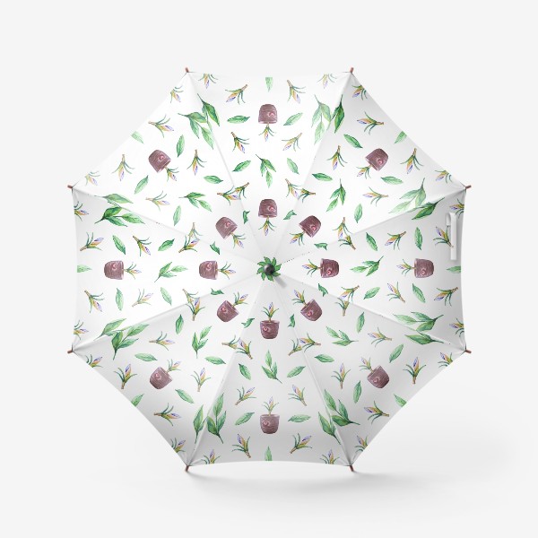 Зонт «Весенний садовый принт с ростком крокуса»