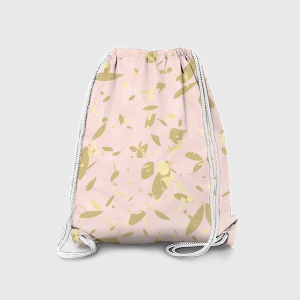 Рюкзак « «Бесшовный рисунок терраццо. Абстрактные шаблоны дизайна с текстурой терраццо в пастельных розовых, желтых тонах. »»