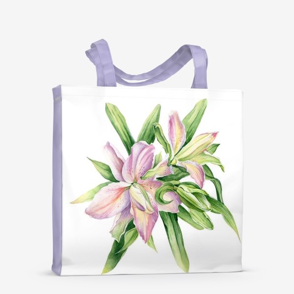 Сумка-шоппер «Розовая лилия акварелью»