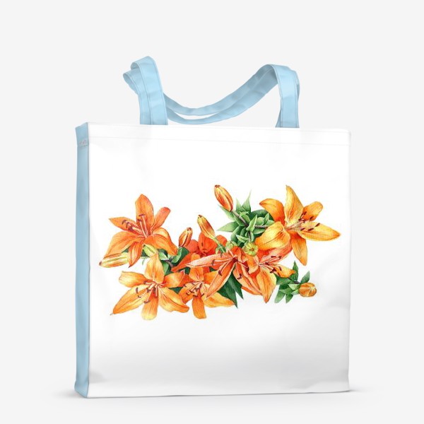 Сумка-шоппер «Оранжевая лилия акварелью»