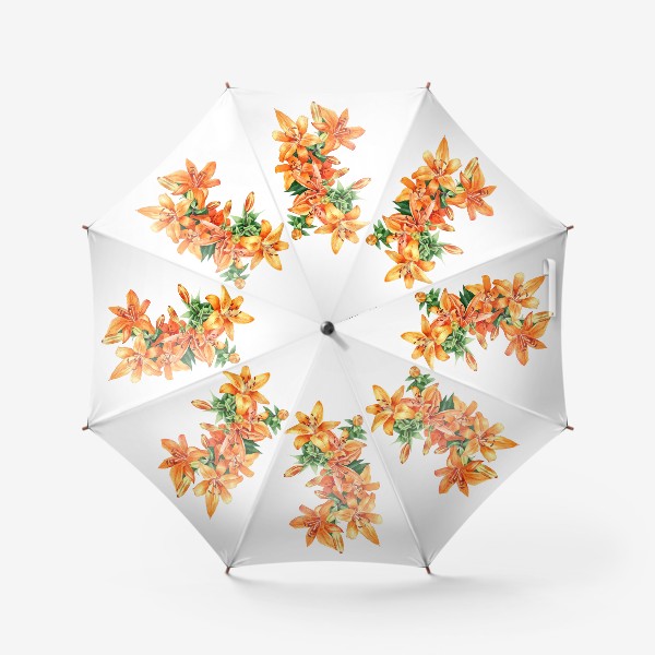 Зонт «Оранжевая лилия акварелью»