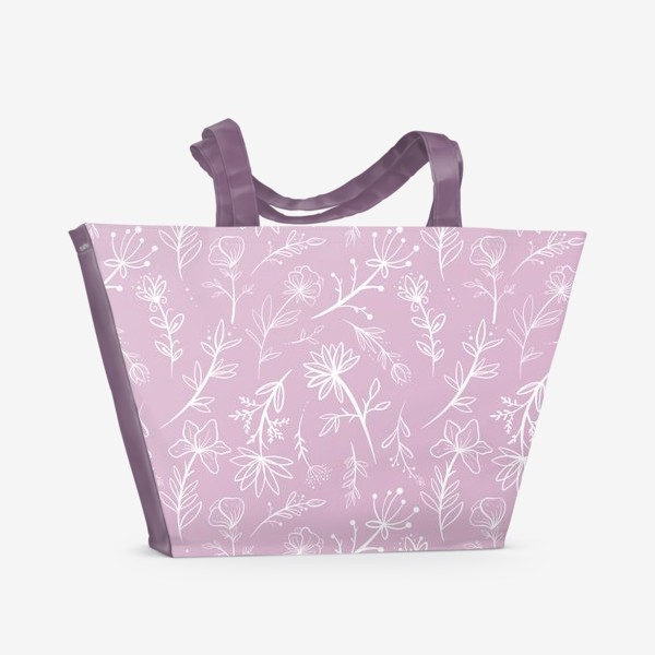 Пляжная сумка «Весенний цветочный паттен»