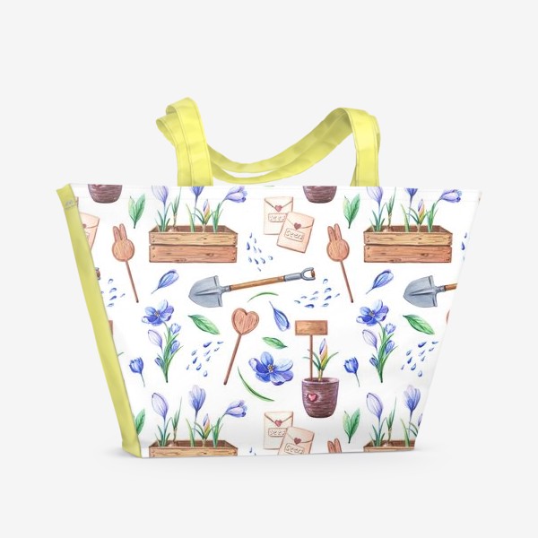 Пляжная сумка «Весенний дачный принт»