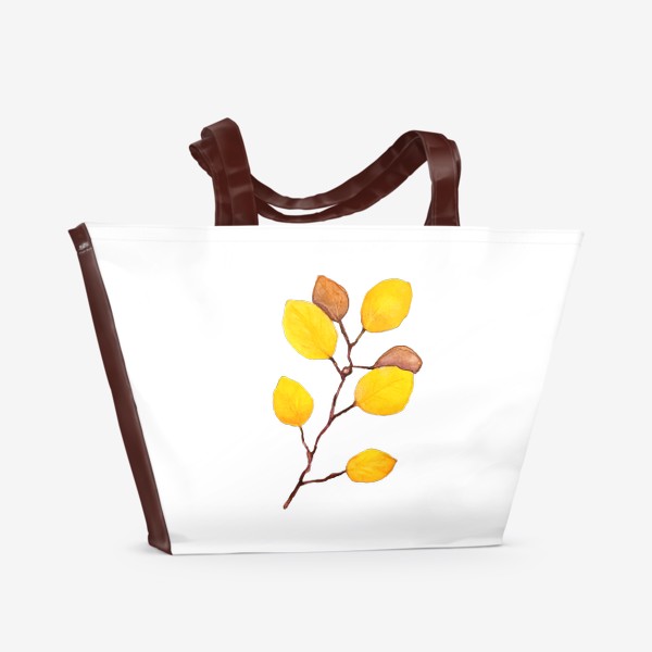 Пляжная сумка &laquo;Жёлтая веточка эвкалипта Ботаника Флора Ботаническая иллюстрация&raquo;