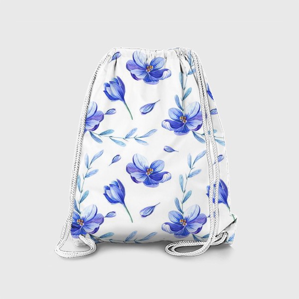 Рюкзак «Весенние крокусы с голубыми веточками»