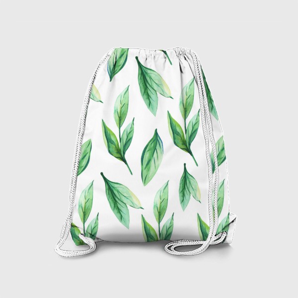 Рюкзак «Зеленые акварельные листья»