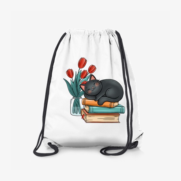 Рюкзак «Котик с тюльпанами (8 марта)»