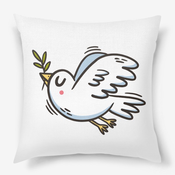 Подушка «Белый голубь с веточкой»