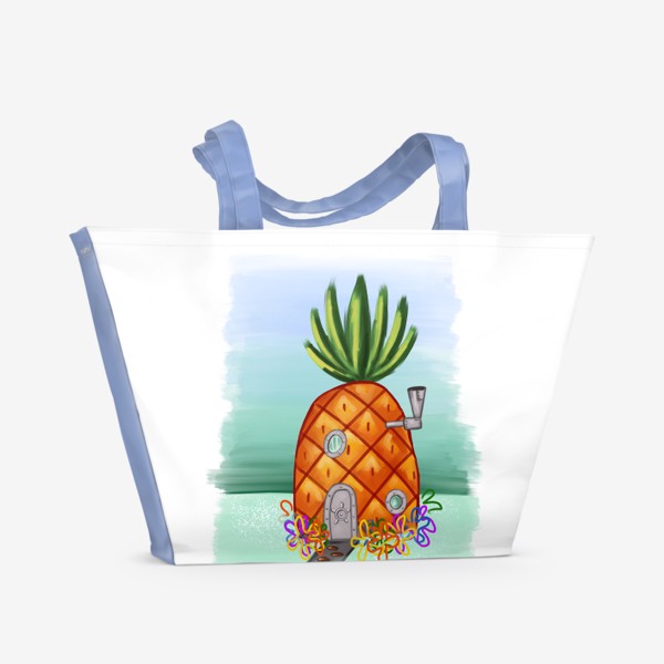 Пляжная сумка «Дом Губки Боба (ананас) »