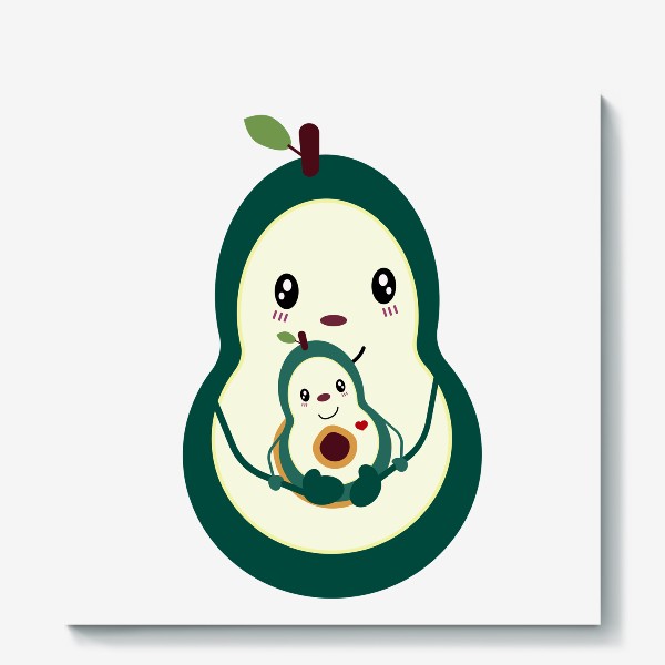 Холст «Авокадо мама и малыш»