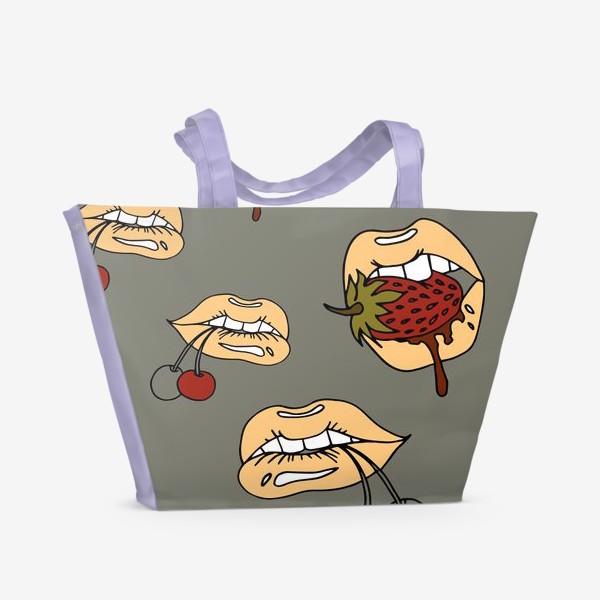 Пляжная сумка «Сочные губы иягоды»