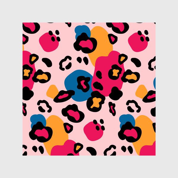 Шторы «Абстрактный паттерн с леопардовыми пятнами на розовом фоне»