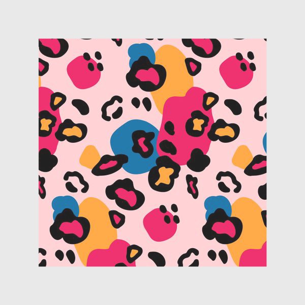Скатерть «Абстрактный паттерн с леопардовыми пятнами на розовом фоне»