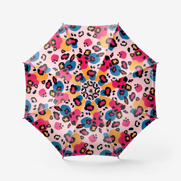 Зонт «Абстрактный паттерн с леопардовыми пятнами на розовом фоне»