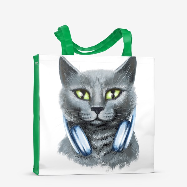 Сумка-шоппер «Кот в наушниках»
