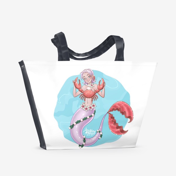 Пляжная сумка «Русалка рак»