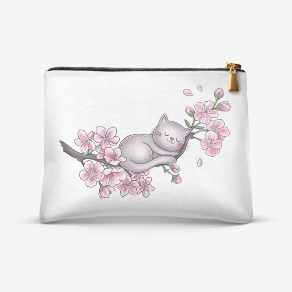 Косметичка «Котик на цветущей сакуре (8 марта)»