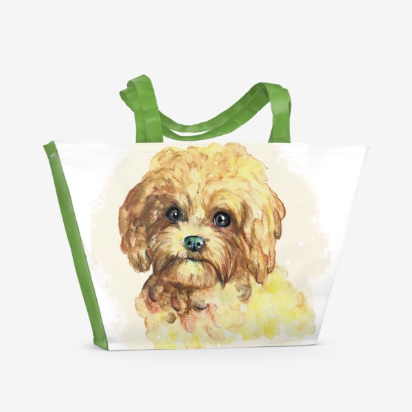 Пляжная сумка «Собака Акварель »