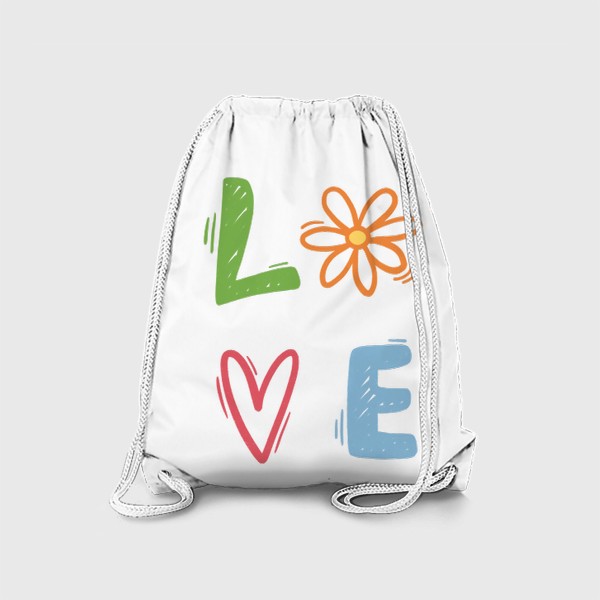 Рюкзак «Love. Любовь. Цветок. Сердце »
