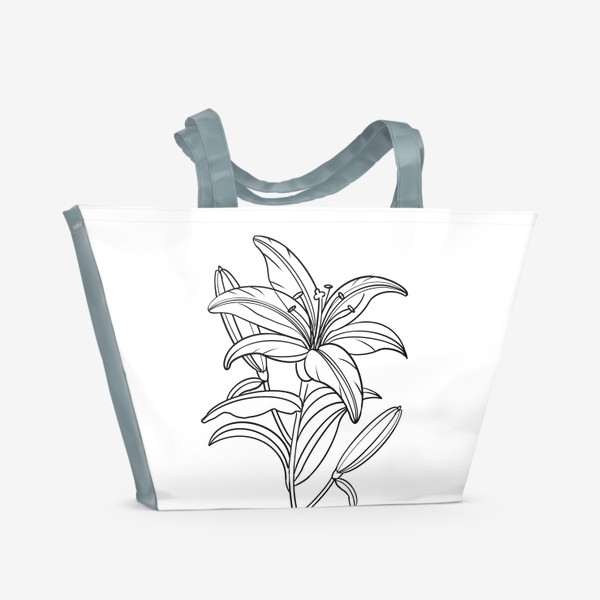 Пляжная сумка «Графичная Лилия»