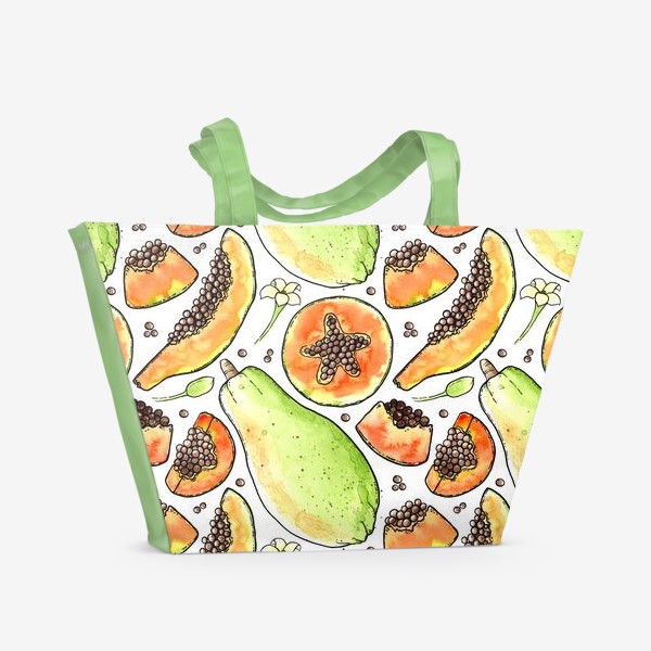 Пляжная сумка «Папайя. Тропические фрукты»