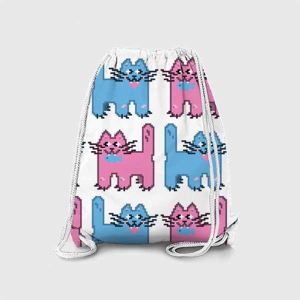 Рюкзак «Пиксельные коты. Паттерн»