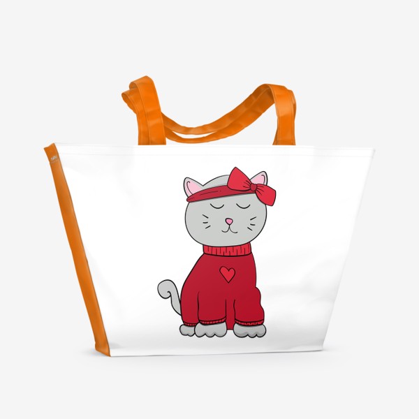 Пляжная сумка «Влюбленная кошка»