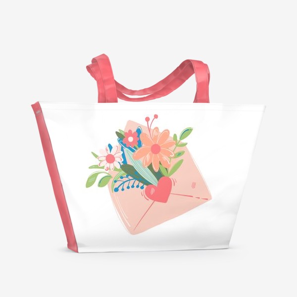 Пляжная сумка «конверт с цветами»