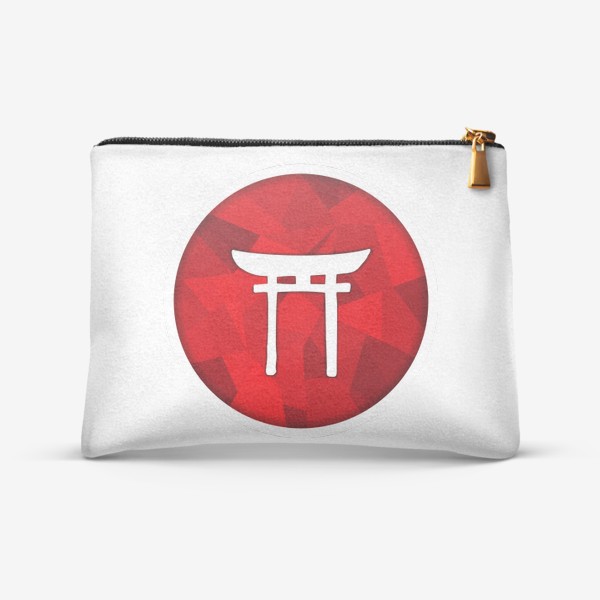 Косметичка «Белые японские ворота в красном круге»