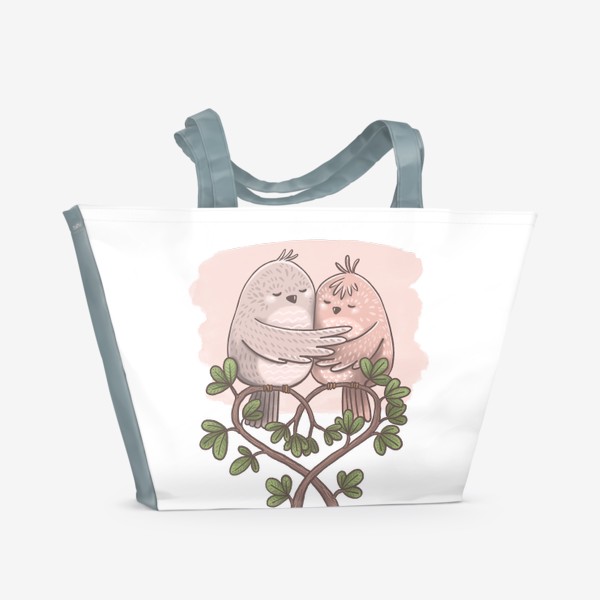 Пляжная сумка «Влюбленные птички»
